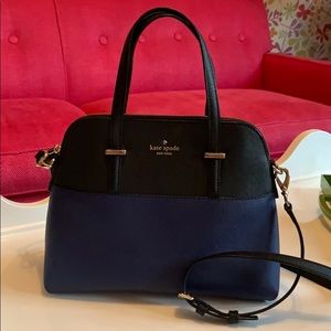 Kate Spade dome satchel in blue/black.
